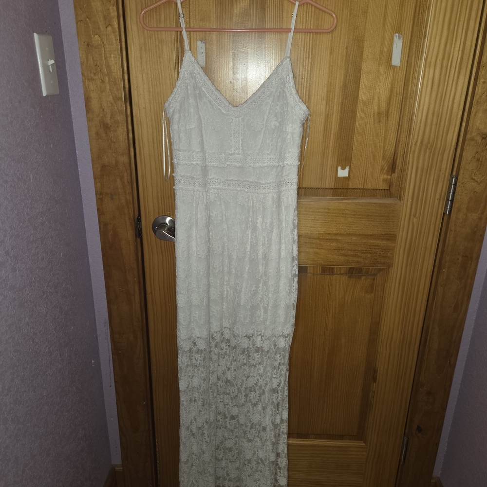 Altar'd State White Lace Maxi Dress